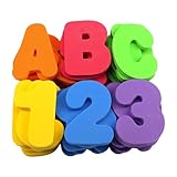 36-teiliges Spielset Aus Badeschaum-Buchstaben Und -Zahlen, Schaumbad Buchstaben, Buntes,...