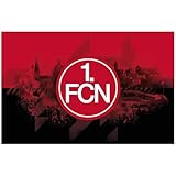 1. FC Nürnberg FCN Hissfahne 140 x 90 cm - mit schwarzen Karabinern I...
