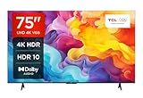 TCL 75V6B 75 Zoll, 4K Ultra HD, HDR TV, Smart TV unterstützt von Google TV...