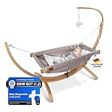 CHILDOO Baby Hängematte [QuickFix-Schlaufe] Babywiege Babybett Federwiege mit...