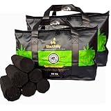 BlackSellig Beach Kokos Grillbriketts XXL | Reine Kokosnussschalen Grillkohle |...