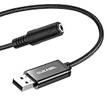 DuKabel USB Externe Soundkarte USB auf 3.5mm Klinkenbuchse (4 Pole CTIA) Stereo...
