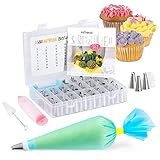 Int!rend Spritzbeutel mit Tüllen Set 59-teilig - 42 Spritztüllen - 2 Wiederverwendbare...