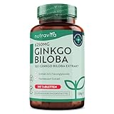 Ginkgo Biloba 6250 mg - 365 vegan Tabletten für 1 Jahr - Hochdosiert und premium...
