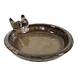 colourliving | Vogeltränke Winterfest rund 30 cm | Noble Keramik glasiert |...