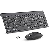 cimetech Tastatur Maus Set Kabellos, 2.4G USB Kabellose Tastatur mit Funkmaus, QWERTZ...