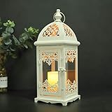 JHY DESIGN Deko Hängend Kerzenlaterne 38cm Hohe, Metall mit Glas Kerzen Laternen Vintage...