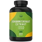 Johanniskraut Extrakt - 200 Kapseln - 7.200mg pro Tag - mit natürlichem Hypericin - mit...