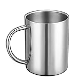 Doppelwandige Edelstahl-Tasse,Edelstahl Camping Tasse,Edelstahl Camping Becher,...