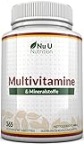 Multivitamin & Mineralstoffe A-Z - 365 Vegetarische Tabletten - 1 Jahresvorrat -...