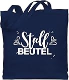 Baumwolltasche - Pferde - Taschen - Stallbeutel Lettering - Unisize - Navy Blau - geschenk...