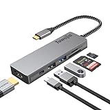 Tuwejia USB-C-Hub Typ-C auf HDMI-Multiport-Adapter, 6-in-1-Dockingstation mit HDMI 4K @...
