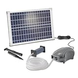 esotec Solar Teichbelüfter Set Power Stone 25/500, 12-18V/DC, Sauerstoffpumpe, 500 l/h...