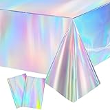 2 Stück Geburtstag Tischdecke Bunt, 137x274cm Wasserdicht Party Tischdecke...