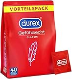 Durex Gefühlsecht Kondome, hauchzartes Kondom für intensives Empfinden, 40...