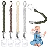 Aolso Schnullerketten Baumwolle Schnullerketten, 4pcs Baby Schnullerkettenclips,...