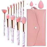 Make up Pinsel Set Start Makers 12 Stück Rosa Marmor Pinselset Makeup mit...