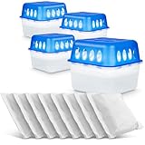 4X Luftentfeuchter Raumentfeuchter Set mit 8x 400g Nachfüll-Beutel Granulat –...