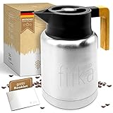 fiika Thermoskanne 1,5 Liter aus doppelwandigem Edelstahl 304 - Isolierkanne...