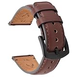 Fullmosa Leder Uhrenarmband mit Edelstahl Metall Schließe, Vintage-Ersatzarmband,...
