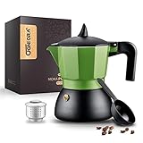 OGNI ORA Espressokocher Induktion geeignet, (4 Tassen-150 ml) Camping...