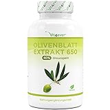 Olivenblatt Extrakt - 180 Kapseln mit je 650 mg - Olivenblattextrakt mit 40% Oleuropein =...