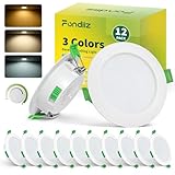 Fondiiz LED Einbaustrahler 230V Dimmbar, 12er Set LED Spots 68mm Lochmaß, 5W...