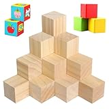 24 Stück Holz Würfel 40mm Kleine Holzwürfel Natürliche Blanko DIY...