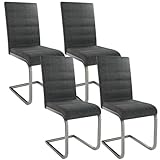 Juskys Freischwinger Schwingstuhl Vegas 4er Set - 4 Esszimmerstühle mit Rückenlehne,...