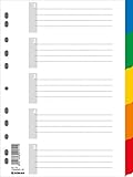DONAU Register / Trennblätter aus Buntem stabilem Öko PP DIN A4 225x297mm, 11-fach...