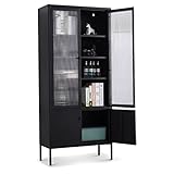 Coemo Glasvitrine - Vitrine Tokio Schrank Modern für Küche, Flur und Wohnzimmer Möbel...