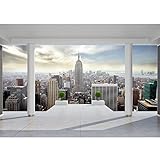 Runa Art Fototapete Balkon New York 352 x 250 cm Vlies Tapeten XXL Moderne...