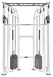 Bad Company Fitnessturm Kraftstation mit kompaktem Cable Cross Kabelzug und Klimmzugstange...