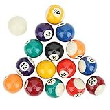 Fictory Mini Resin Billardkugeln, Mini Pool Ball Billard Set, 16PCS umweltfreundliche 38MM...