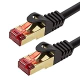 BIGtec Premium 50m Gigabit Ethernet LAN Kabel Patchkabel Netzwerkkabel schwarz - doppelt...