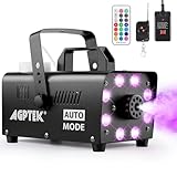 Nebelmaschine, AGPtEK Rauchmaschine mit 13 farbigen LED Lichtern und RGB Effekt, 500W und...