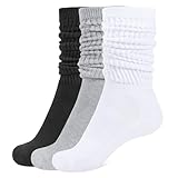 CLOSEMATE Kniestrümpfe Damen Slouch Socken 3 Paare Stulpen Socken...