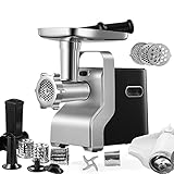 Fleischwolf Elektrisch 5 in 1, Wurstaufsatz mit 3 Edelstahl Loch-Scheiben (3, 5 7mm), 2200...