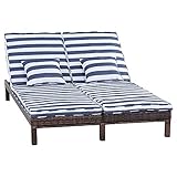 Outsunny Polyrattan Doppelliege Sonnenliege Gartenliege für 2 Personen...