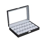 SONGMICS Uhrenbox, abschließbare Uhrenschatulle, Aufbewahrung, Organizer für...