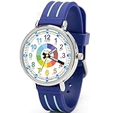 Kiddus Lern Armbanduhr für Kinder, Jungen und Mädchen. Analoge Armbanduhr mit...