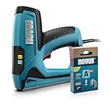 NOVUS TOOLS Elektrotacker J-120 Set + 1800 Feindrahtklammern - Kleiner leistungsstarker...