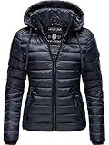 Navahoo Damen leichte Übergangsjacke Steppjacke mit Kapuze Lulana Navy Gr. XL