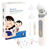 Nasensauger Baby Elektrisch Nasensekretsauger mit 5 Saugstufen,3 Silikonspitzen, Musik &...
