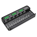 EBL 12+2 Bay Akku Ladegerät-Schnell Batterie ladegerät-für AA/AAA/C/D NI-MH/NI-CD Akku...
