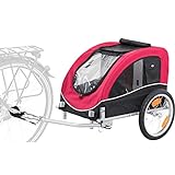 TRIXIE stabiler Hundebuggy 'Fahrrad-Anhänger, M: 63 × 68 × 75/137 cm, schwarz/rot' -...