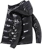 Schwere, Gesteppte Glänzende Daunenjacken Für Herren, Leistungsstarker Puffermantel Mit...