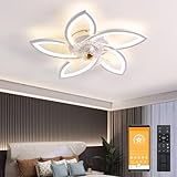 LED Deckenventilator mit Beleuchtung, 48W Dimmbare Deckenleuchte mit Ventilator...