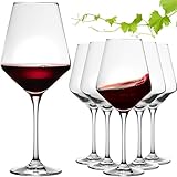 IMPERIAL Rotweingläser 580ml Set 6-Teilig 'Athen' Bordeauxgläser aus...