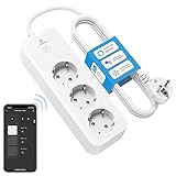 Eightree Smart Wlan Steckdosenleiste mit 3 AC-Anschlüsse, Smart Mehrfachsteckdose mit...